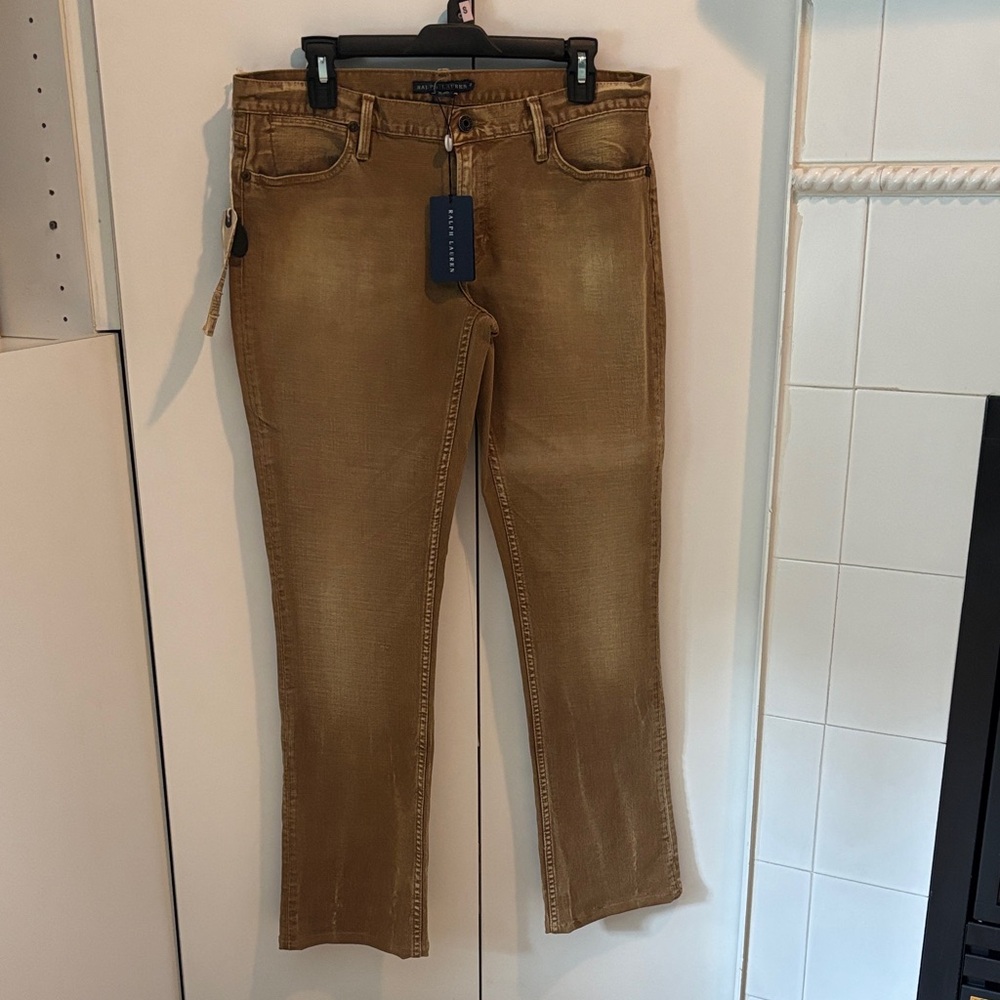 Ralph Lauren Blue Label Tan Straight Leg Jeans